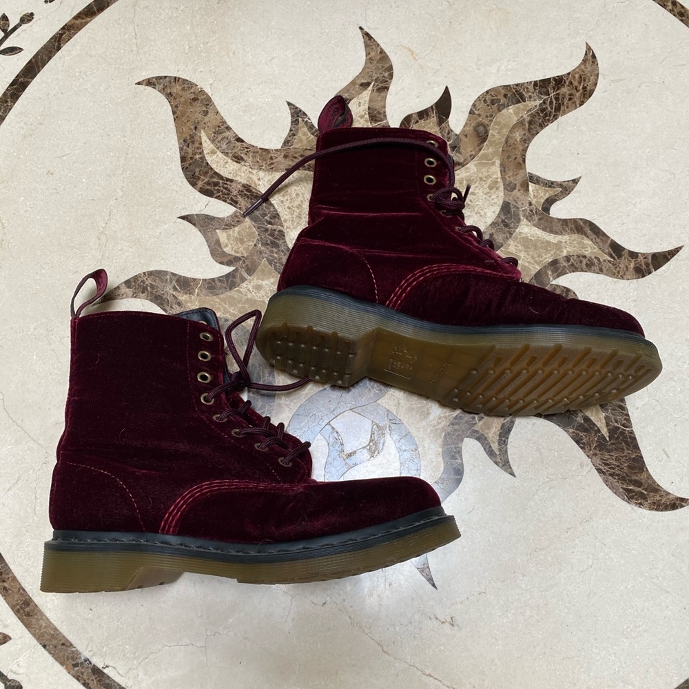 Red Velvet Dr. Martens Boots